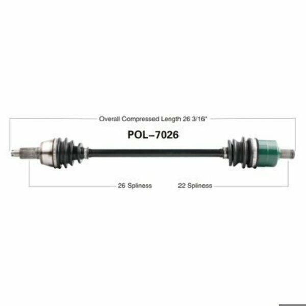 Wide Open OE Replacement CV Axle for POL FRONT RANGER 500/700/800 POL-7026